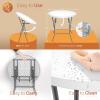 imageVINGLI 32quot Round Folding Commercial Banquet Table Portable Plastic Coffee Card Dining Table for Kitchen or Outdoor Party Wedding Event 1 Pack BrownWhite
