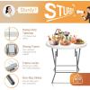imageVINGLI 32quot Round Folding Commercial Banquet Table Portable Plastic Coffee Card Dining Table for Kitchen or Outdoor Party Wedding Event 1 Pack BrownWhite