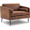 imageVINGLI 335quotW Oversized Deep Seated Chair Overstuffed Chair and A Half Mid Century Club Sitting Armchair Upholstered Extra Large Sofa Lounger Accent Chairs for Living RoomBedrrom Microfiber Rustic15 Armchair