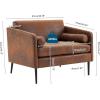 imageVINGLI 335quotW Oversized Deep Seated Chair Overstuffed Chair and A Half Mid Century Club Sitting Armchair Upholstered Extra Large Sofa Lounger Accent Chairs for Living RoomBedrrom Microfiber Rustic15 Armchair