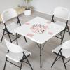 imageVINGLI 34quot Fold in Half Square Table BiFolding Commercial Table Portable Plastic Dining Card Table for Kitchen or Outdoor Party Wedding Event WhiteWhite