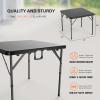 imageVINGLI 34quot Fold in Half Square Table BiFolding Commercial Table Portable Plastic Dining Card Table for Kitchen or Outdoor Party Wedding Event WhiteBlack