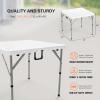imageVINGLI 34quot Fold in Half Square Table BiFolding Commercial Table Portable Plastic Dining Card Table for Kitchen or Outdoor Party Wedding Event WhiteWhite
