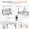 imageVINGLI 34quot Fold in Half Square Table BiFolding Commercial Table Portable Plastic Dining Card Table for Kitchen or Outdoor Party Wedding Event WhiteWhite