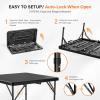 imageVINGLI 34quot Fold in Half Square Table BiFolding Commercial Table Portable Plastic Dining Card Table for Kitchen or Outdoor Party Wedding Event WhiteBlack
