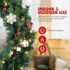 imageVINGLI 36 Inch Christmas Door Wreath Decorations with 100 Lights and 300 PVC Branches Prelit Artificial Christmas Wreath for Front Door Xmas Wreath wBow Pine Cones Ornaments Plugin