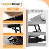 imageVINGLI 36quot Lift Top Coffee Table with Free Cloth Storage Bins White Walnut Framhouse Coffee Tables for Living Room Small Modern Coffee Table for Small Space in Minimalistic Style Dark WalnutRustic Brownblack