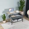imageVINGLI 36quot Lift Top Coffee Table with Free Cloth Storage Bins White Walnut Framhouse Coffee Tables for Living Room Small Modern Coffee Table for Small Space in Minimalistic Style Dark WalnutRustic Greyblack