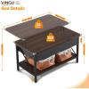 imageVINGLI 36quot Lift Top Coffee Table with Free Cloth Storage Bins White Walnut Framhouse Coffee Tables for Living Room Small Modern Coffee Table for Small Space in Minimalistic Style Dark WalnutRustic Espressoblack