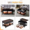 imageVINGLI 36quot Lift Top Coffee Table with Free Cloth Storage Bins White Walnut Framhouse Coffee Tables for Living Room Small Modern Coffee Table for Small Space in Minimalistic Style Dark WalnutRustic Espressoblack