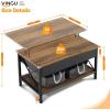 imageVINGLI 36quot Lift Top Coffee Table with Free Cloth Storage Bins White Walnut Framhouse Coffee Tables for Living Room Small Modern Coffee Table for Small Space in Minimalistic Style Dark WalnutRustic Brownblack