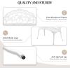 imageVINGLI 385quot Patio Park Garden Outdoor Metal Rose BenchCast Iron Cast Aluminium Frame Antique Finish ChairAccented Lawn Front Porch Path Yard Decor Deck Furniture for 2 Person SeatWhiteWhite