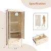 imageVINGLI 38quot W Armoire Wardrobe Closet with Hanging Rod Bedroom 71quot Freestanding Wardrobe Cabinet with Doors Adjustable Shelves and Drawer Open Compartment Rustic BrownNatural