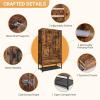 imageVINGLI 38quot W Armoire Wardrobe Closet with Hanging Rod Bedroom 71quot Freestanding Wardrobe Cabinet with Doors Adjustable Shelves and Drawer Open Compartment Rustic BrownRustic Brown
