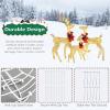 imageVINGLI 3Piece Lighted Christmas Reindeer Family Set Outdoor Decorations Weather Proof Deer Family Set of 3 Christmas Ornament Home Decor Prelit 270 LED Lights with Stakes Zip Ties SecuredGold