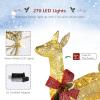 imageVINGLI 3Piece Lighted Christmas Reindeer Family Set Outdoor Decorations Weather Proof Deer Family Set of 3 Christmas Ornament Home Decor Prelit 270 LED Lights with Stakes Zip Ties SecuredGold