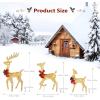 imageVINGLI 3Piece Lighted Christmas Reindeer Family Set Outdoor Decorations Weather Proof Deer Family Set of 3 Christmas Ornament Home Decor Prelit 270 LED Lights with Stakes Zip Ties SecuredGold