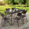 imageVINGLI 4 FT Plastic Folding Camping Table3Level Adjustable Height Portable inOutdoor Party Picnic Dining Desk Garden Soccer Multipurpose Entertaining ActivitiesWhiteBrown