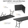 imageVINGLI 4 FT Plastic Folding Camping Table3Level Adjustable Height Portable inOutdoor Party Picnic Dining Desk Garden Soccer Multipurpose Entertaining ActivitiesWhiteBlack