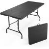 imageVINGLI 4 FT Plastic Folding Camping Table3Level Adjustable Height Portable inOutdoor Party Picnic Dining Desk Garden Soccer Multipurpose Entertaining ActivitiesWhiteBlack