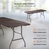 imageVINGLI 4 FT Plastic Folding Camping Table3Level Adjustable Height Portable inOutdoor Party Picnic Dining Desk Garden Soccer Multipurpose Entertaining ActivitiesWhiteBrown