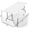imageVINGLI 4 FT Plastic Folding Camping Table3Level Adjustable Height Portable inOutdoor Party Picnic Dining Desk Garden Soccer Multipurpose Entertaining ActivitiesWhiteWhite