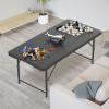 imageVINGLI 4 FT Plastic Folding Camping Table3Level Adjustable Height Portable inOutdoor Party Picnic Dining Desk Garden Soccer Multipurpose Entertaining ActivitiesWhiteBlack