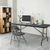 imageVINGLI 4 FT Plastic Folding Camping Table3Level Adjustable Height Portable inOutdoor Party Picnic Dining Desk Garden Soccer Multipurpose Entertaining ActivitiesWhiteBlack