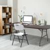 imageVINGLI 4 FT Plastic Folding Camping Table3Level Adjustable Height Portable inOutdoor Party Picnic Dining Desk Garden Soccer Multipurpose Entertaining ActivitiesWhiteBrown