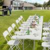imageVINGLI 4 FT Plastic Folding Camping Table3Level Adjustable Height Portable inOutdoor Party Picnic Dining Desk Garden Soccer Multipurpose Entertaining ActivitiesWhiteWhite