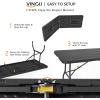 imageVINGLI 4 FT Plastic Folding Camping Table3Level Adjustable Height Portable inOutdoor Party Picnic Dining Desk Garden Soccer Multipurpose Entertaining ActivitiesWhiteBlack