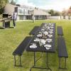 imageVINGLI 4 FT Plastic Folding Camping Table3Level Adjustable Height Portable inOutdoor Party Picnic Dining Desk Garden Soccer Multipurpose Entertaining ActivitiesWhiteBlack