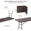 imageVINGLI 4 FT Plastic Folding Camping Table3Level Adjustable Height Portable inOutdoor Party Picnic Dining Desk Garden Soccer Multipurpose Entertaining ActivitiesWhiteBrown