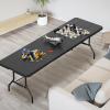 imageVINGLI 4 FT Plastic Folding Camping Table3Level Adjustable Height Portable inOutdoor Party Picnic Dining Desk Garden Soccer Multipurpose Entertaining ActivitiesWhiteBlack