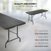 imageVINGLI 4 FT Plastic Folding Camping Table3Level Adjustable Height Portable inOutdoor Party Picnic Dining Desk Garden Soccer Multipurpose Entertaining ActivitiesWhiteBlack