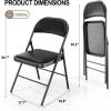 imageVINGLI 4 Pack Folding Chairs with Padded Seats Metal Frame with Pu Leather Seat ampamp Back Capacity 350 lbs Set of 4 BlackBlack