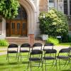 imageVINGLI 4 Pack Folding Chairs with Padded Seats Metal Frame with Pu Leather Seat ampamp Back Capacity 350 lbs Set of 4 BlackBlack
