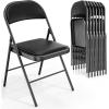 imageVINGLI 4 Pack Folding Chairs with Padded Seats Metal Frame with Pu Leather Seat ampamp Back Capacity 350 lbs Set of 4 BlackBlack