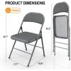 imageVINGLI 4 Pack Folding Chairs with Padded Seats Metal Frame with Pu Leather Seat ampamp Back Capacity 350 lbs Set of 4 BlackGrey