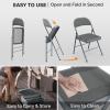 imageVINGLI 4 Pack Folding Chairs with Padded Seats Metal Frame with Pu Leather Seat ampamp Back Capacity 350 lbs Set of 4 BlackGrey