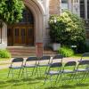 imageVINGLI 4 Pack Folding Chairs with Padded Seats Metal Frame with Pu Leather Seat ampamp Back Capacity 350 lbs Set of 4 BlackGrey