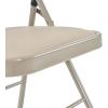 imageVINGLI 4 Pack Folding Chairs with Padded Seats Metal Frame with Pu Leather Seat ampamp Back Capacity 350 lbs Set of 4 BlackKhaki