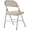 imageVINGLI 4 Pack Folding Chairs with Padded Seats Metal Frame with Pu Leather Seat ampamp Back Capacity 350 lbs Set of 4 BlackKhaki