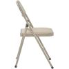 imageVINGLI 4 Pack Folding Chairs with Padded Seats Metal Frame with Pu Leather Seat ampamp Back Capacity 350 lbs Set of 4 BlackKhaki