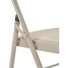 imageVINGLI 4 Pack Folding Chairs with Padded Seats Metal Frame with Pu Leather Seat ampamp Back Capacity 350 lbs Set of 4 BlackKhaki