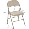 imageVINGLI 4 Pack Folding Chairs with Padded Seats Metal Frame with Pu Leather Seat ampamp Back Capacity 350 lbs Set of 4 BlackKhaki