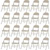 imageVINGLI 4 Pack Folding Chairs with Padded Seats Metal Frame with Pu Leather Seat ampamp Back Capacity 350 lbs Set of 4 BlackKhaki