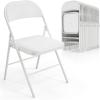 imageVINGLI 4 Pack Folding Chairs with Padded Seats Metal Frame with Pu Leather Seat ampamp Back Capacity 350 lbs Set of 4 BlackWhite