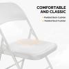 imageVINGLI 4 Pack Folding Chairs with Padded Seats Metal Frame with Pu Leather Seat ampamp Back Capacity 350 lbs Set of 4 BlackWhite