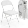 imageVINGLI 4 Pack Folding Chairs with Padded Seats Metal Frame with Pu Leather Seat ampamp Back Capacity 350 lbs Set of 4 BlackWhite